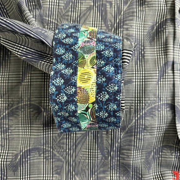 Robert Graham Button Up Shirt‎ Medium Flip Cuff Floral Abstract Geometric Mens - Picture 3 of 10
